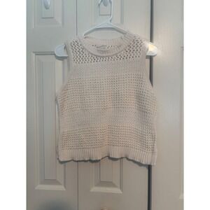 Universal Thread Knit Tank Top‎ Sleeveless Crochet Casual Layering Cream M